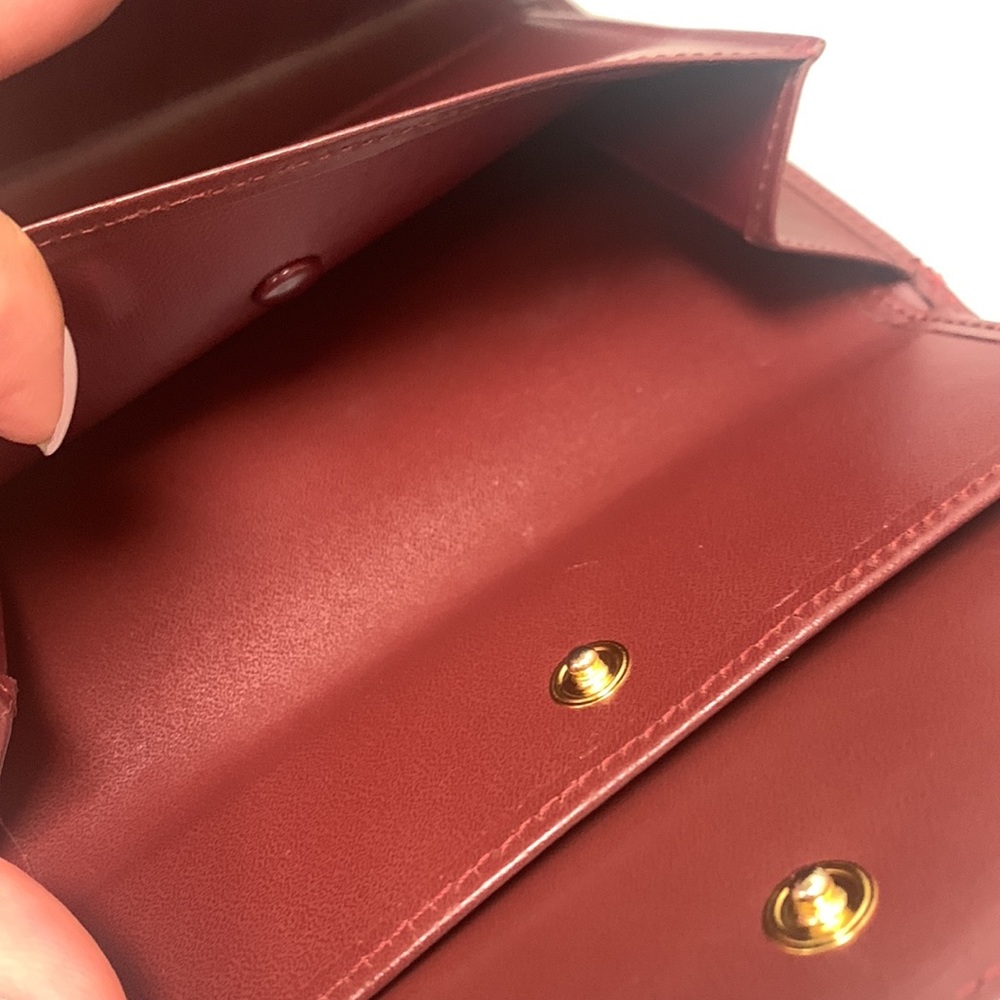 Sold❌AUTHENTIC MUST DE CARTIER TRI-FOLD FRENCH STYLE WALLET BORDEAUX LEATHER - Picture 14 of 17